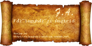 Félegyházi Asztrid névjegykártya